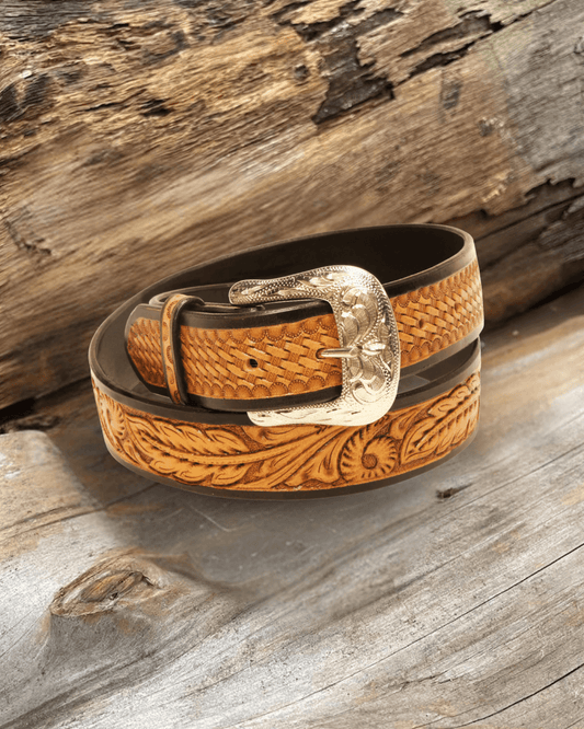 Outback King | Premium Western Belt | Leaf Scroll