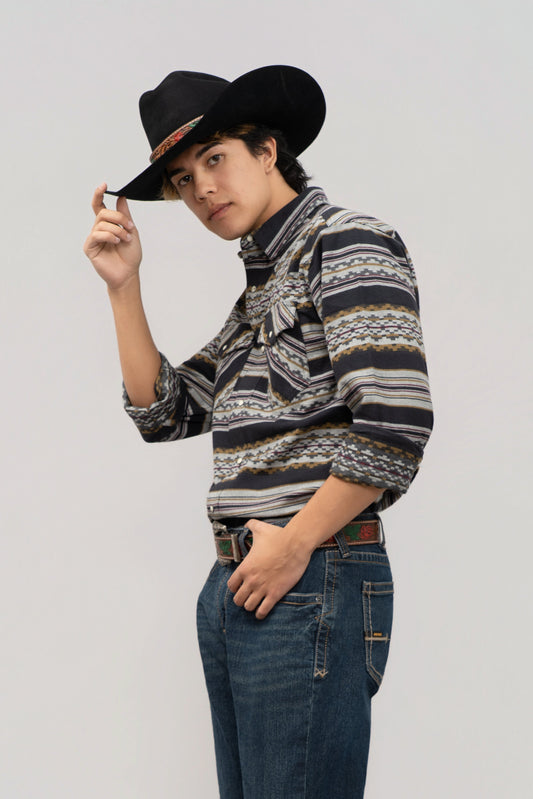 Outback King | Men's Frontier Shirt | Inca Black/Gold