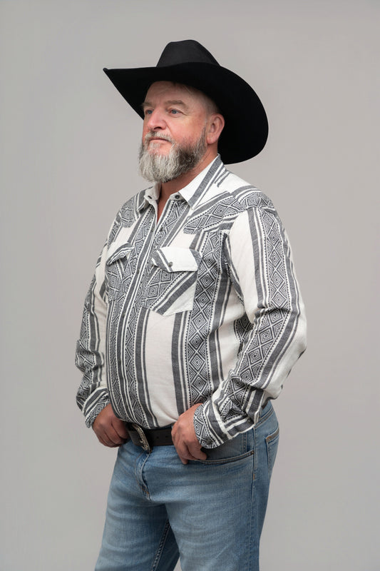 Outback King | Men's Frontier Shirt | Grey Diamond