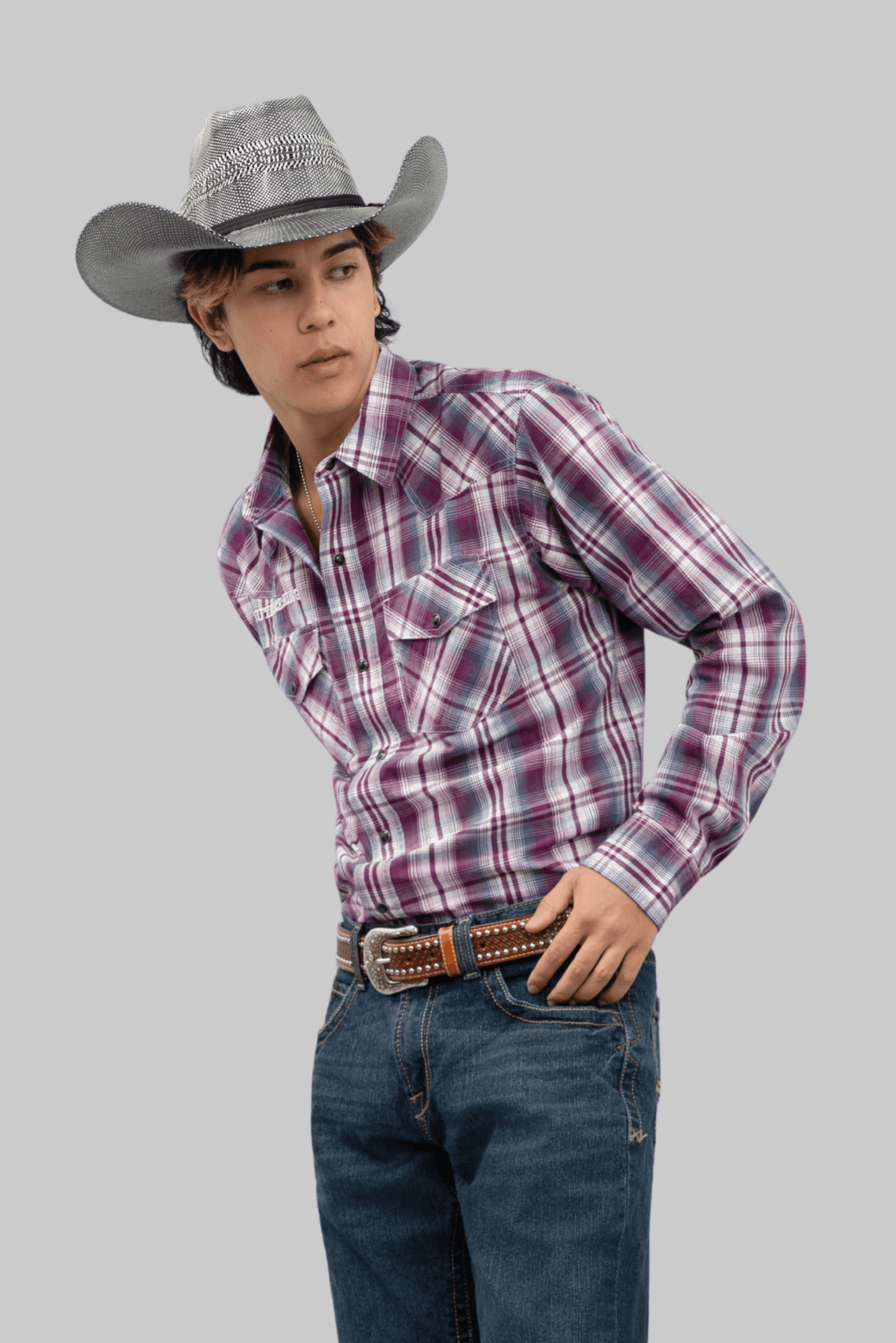 Outback King | Men’s Legend Logo Shirt | Maroon/Blue Check