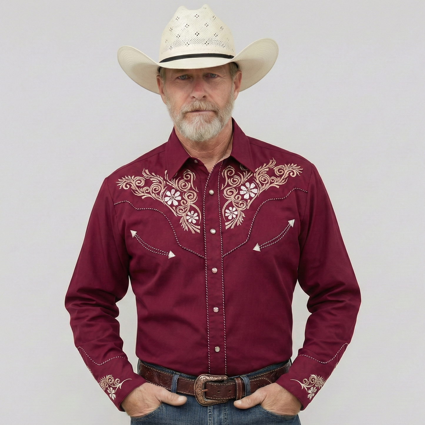 Outback King | Men’s Ranger Shirt | Crimson Burgundy