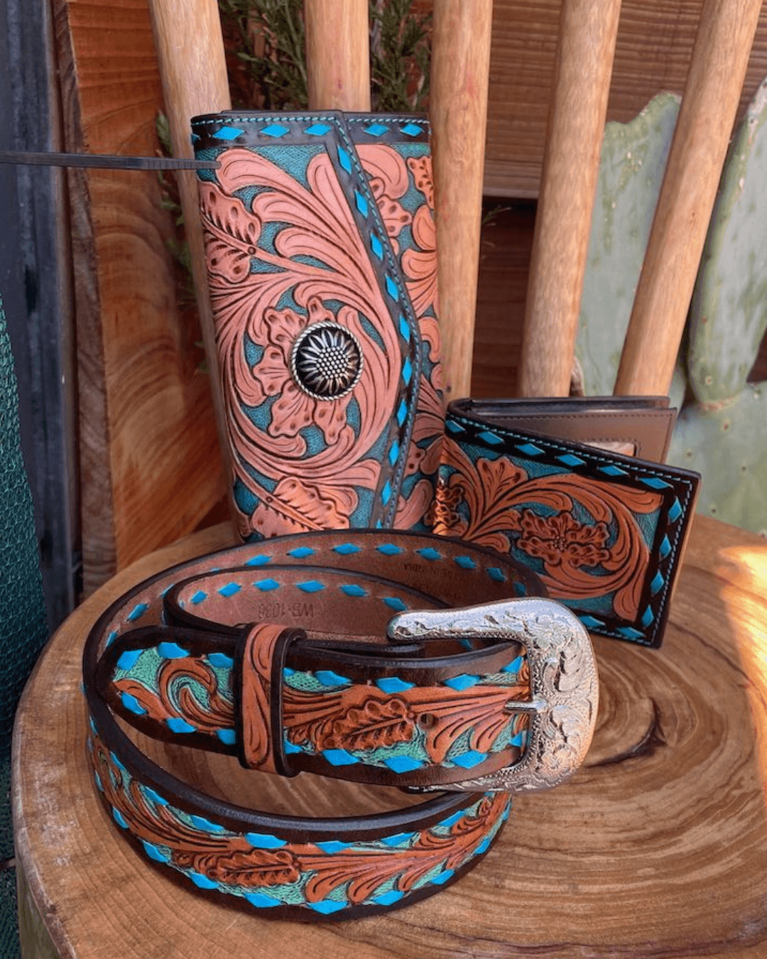 Outback King | Western Clutch Purse | Turquoise Buckstitch