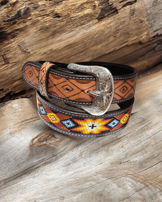 Outback King | Beaded Western Belt | Bright Star