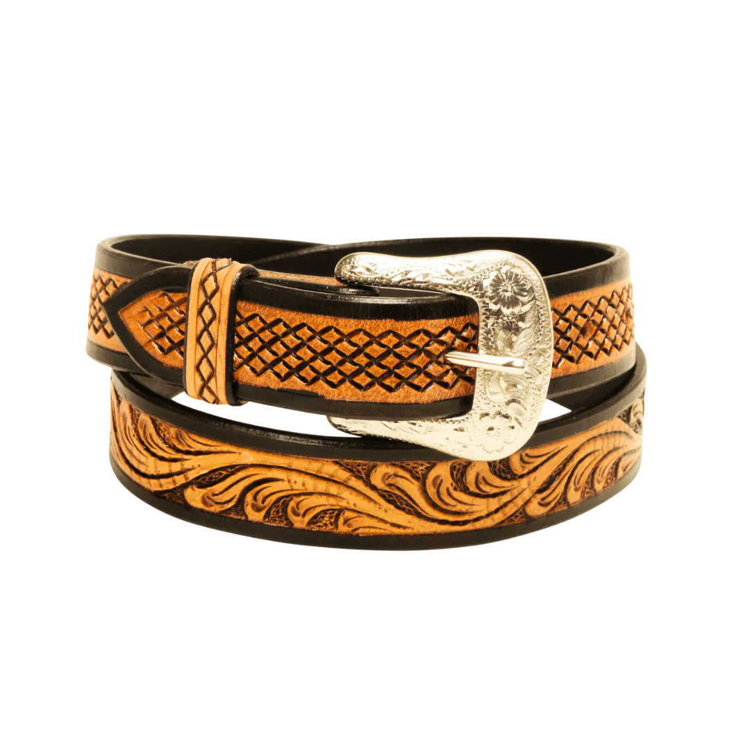 Outback King | Junior Western Belt | Leaf Scroll