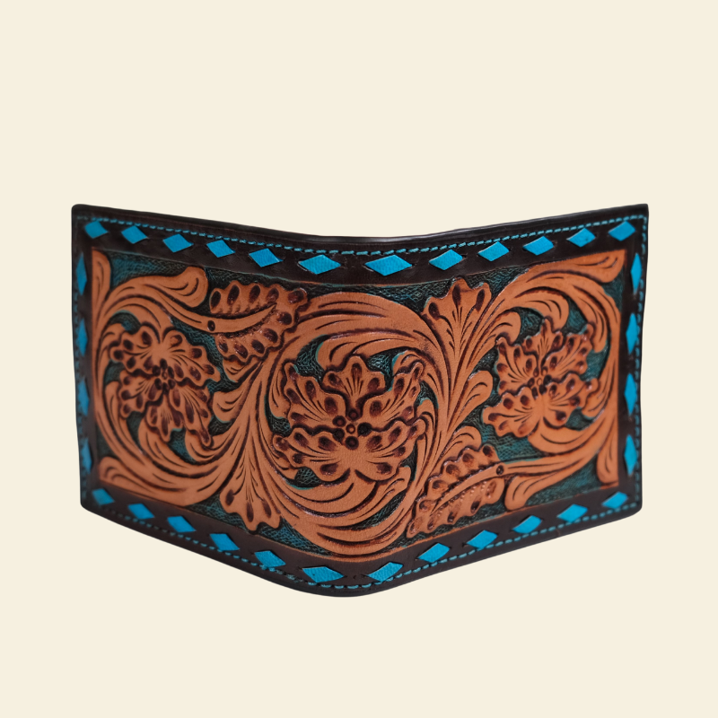 Outback King | Bi-Fold Wallet | Turquoise Buckstitch