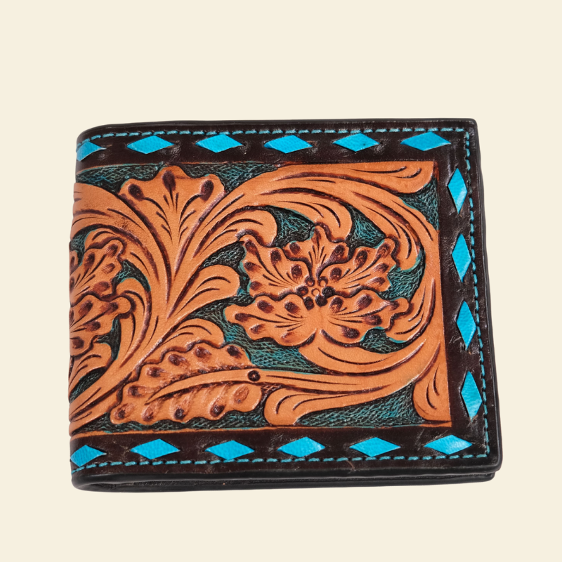 Outback King | Bi-Fold Wallet | Turquoise Buckstitch