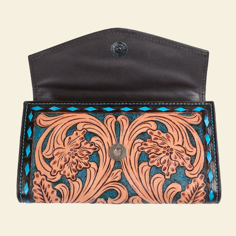 Outback King | Western Clutch Purse | Turquoise Buckstitch
