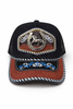 Outback King | Western Horseshoe Stallion Trucker Cap | Black & Indigo Embroidery