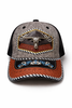 Outback King | Western Longhorn Trucker Cap | Iron Grey & Indigo Embroidery