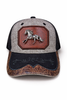 Outback King | Western Running Horse Trucker Cap | Iron Grey & Black Embroidery