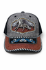 Outback King | Western Running Horse Trucker Cap | Iron Grey & Indigo Embroidery