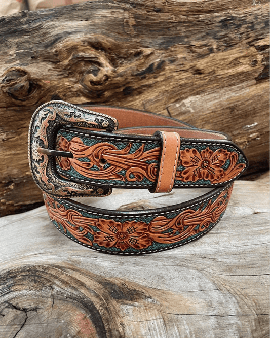 Outback King | Premium Western Belt | Emerald Vine