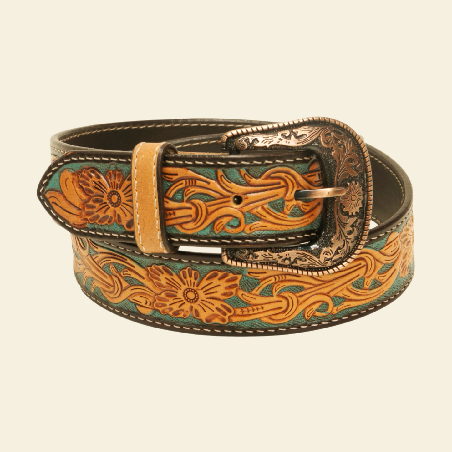 Outback King | Premium Western Belt | Emerald Vine